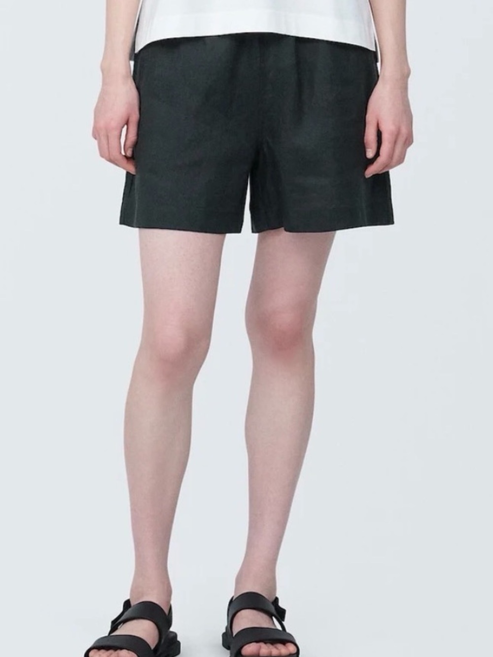 Muni blue Elastic-Waist Linen Women’s Shorts
